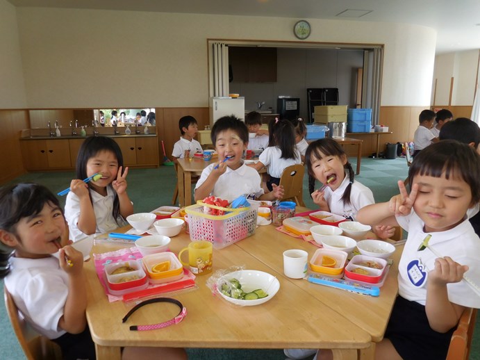 畑の野菜を食べたよ～～～ッ（＾▽＾）
