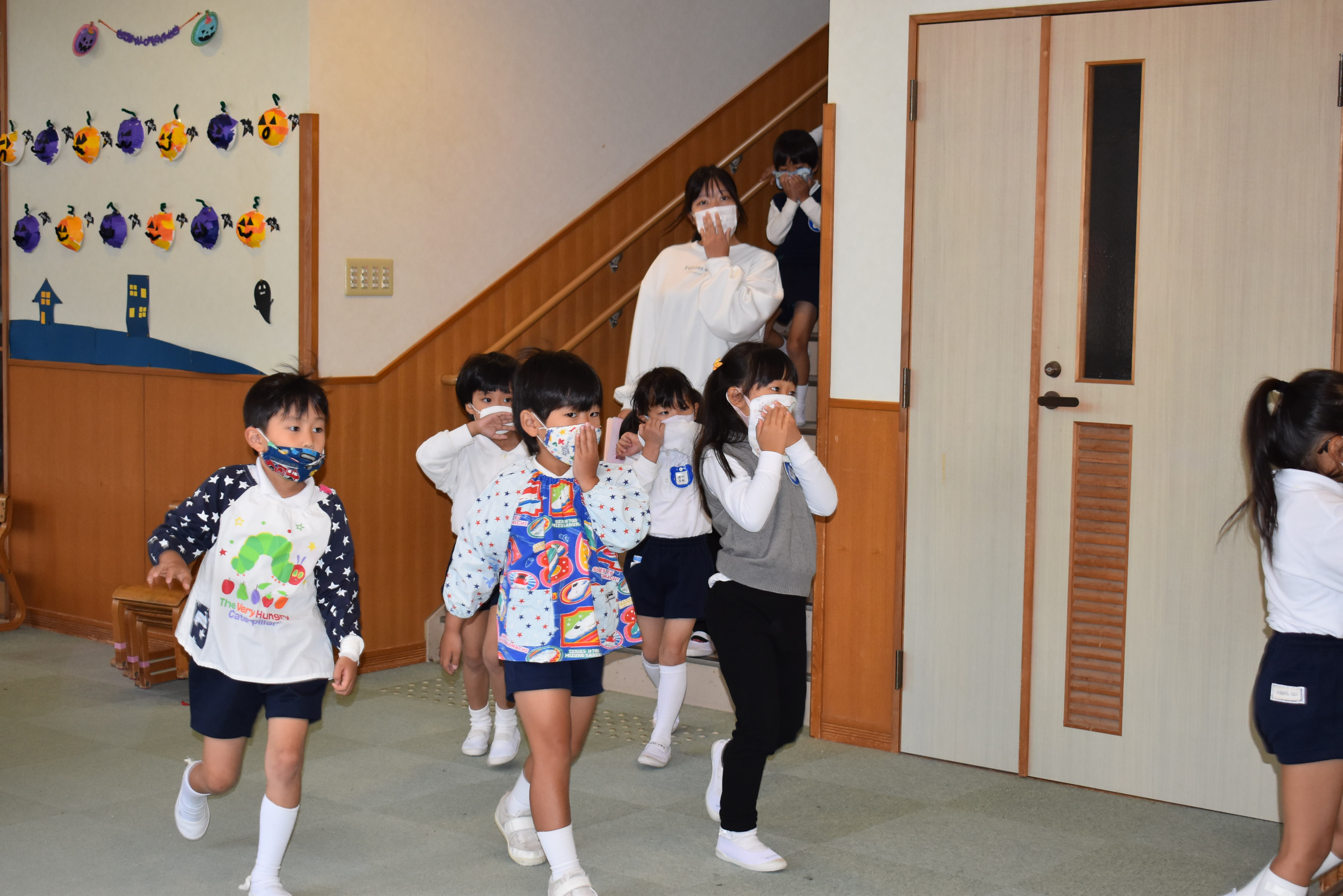 避難訓練（火災）をしました