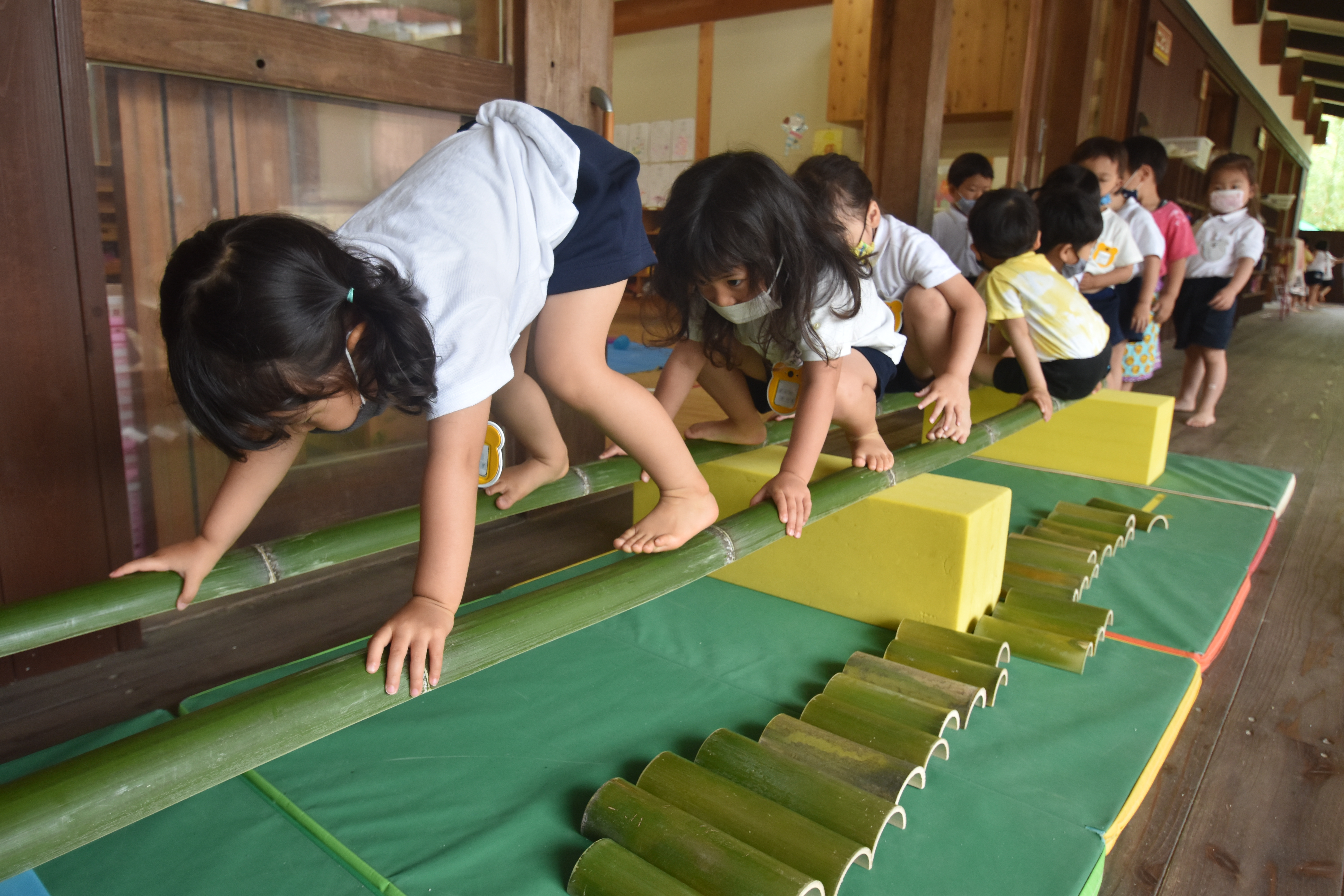 ★年少★　竹渡りあそびたのしいね♡:画像１