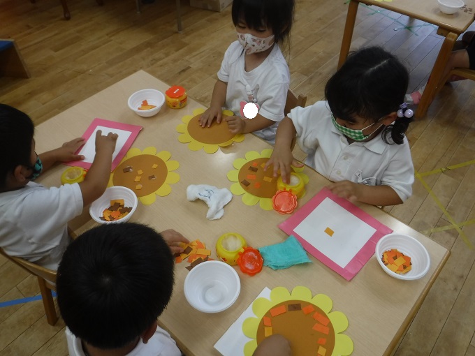 ★年少★　ひまわりを作ったよ♪