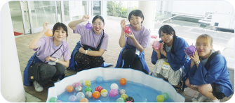 学生と一緒に夏祭り!